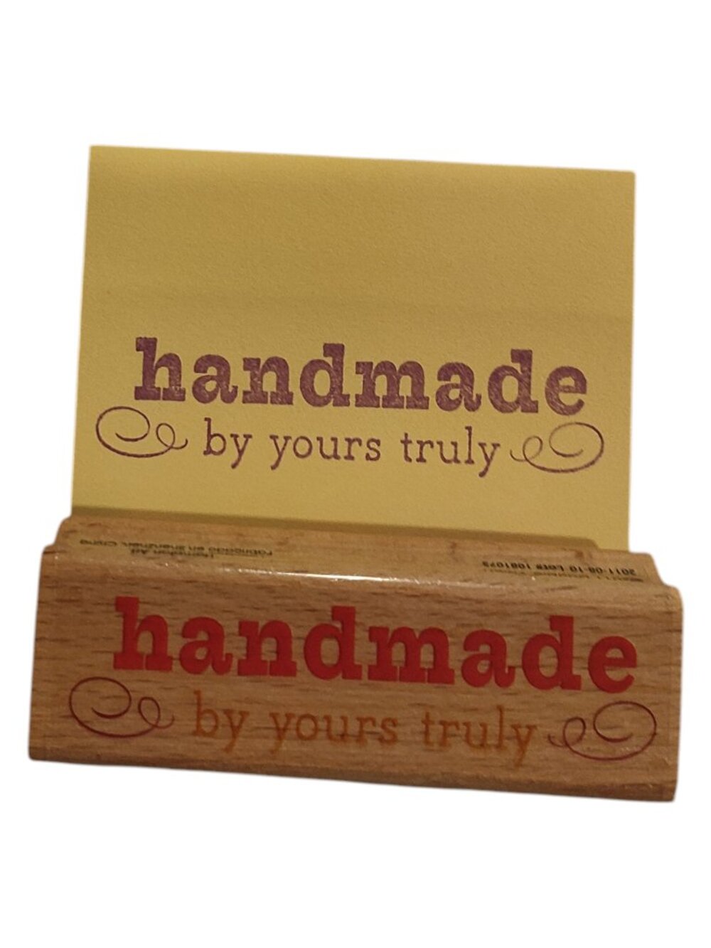 Hampton Art Studio G "handmade by yours truly" Wood Mounted Rubber Stamp